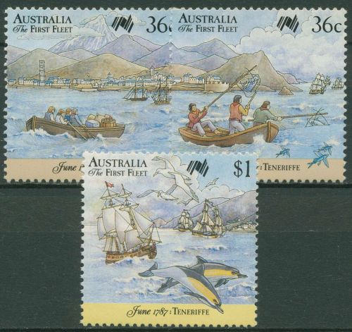 Australien 1987 200 J. Kolonisation Erste Flotte Teneriffa 1033/35 postfrisch