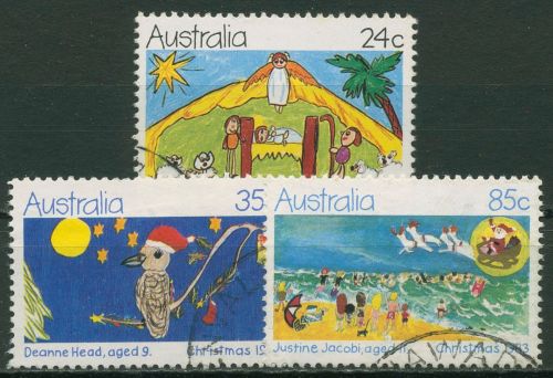 Australien 1983 Weihnachten Kinderzeichnungen 854/56 gestempelt