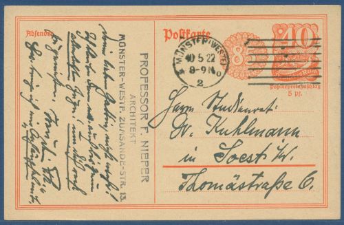 Deutsches Reich 1921 Postreiter Postkarte P 153 I gebraucht (X41396)