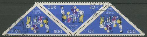 DDR 1964 Pioniertreffen Zusammendruck K 5 gestempelt