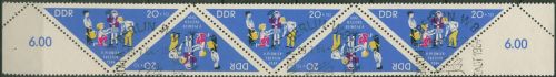 DDR 1964 Pioniertreffen Zusammendruck 1046 5er-Streifen mit Sonderstempel (SG21)