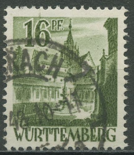 Französische Zone: Württemberg 1947 Kloster 6 y v II gestempelt