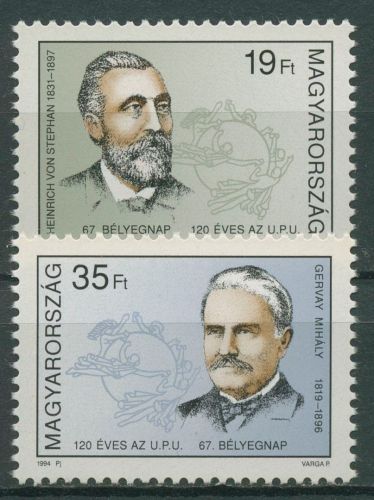 Ungarn 1994 Tag der Briefmarke Weltpostverein UPU 4307/08 postfrisch