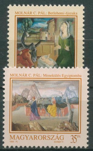 Ungarn 1994 Weihnachten Gemälde 4323/24 postfrisch