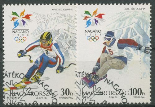 Ungarn 1998 Olympische Winterspiele Nagano 4476/77 gestempelt