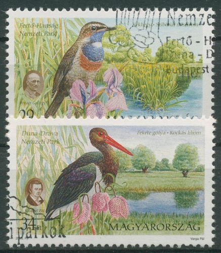 Ungarn 2000 Nationalparks Vögel Storch 4588/89 gestempelt