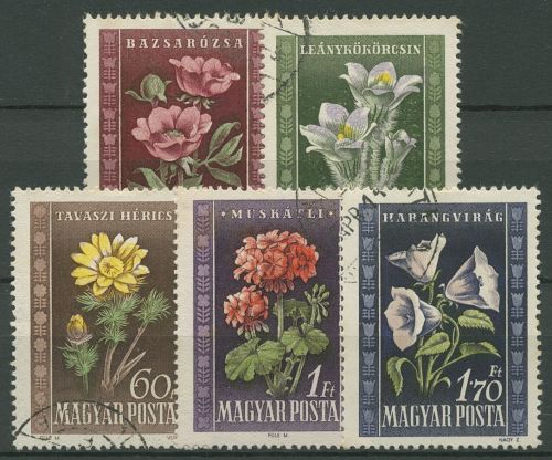 Ungarn 1950 Ungarische Flora, Blumen 1112/16 gestempelt