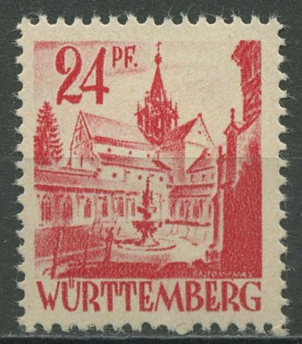Franz. Zone: Württemberg 1947 Kloster Bebenhausen 8 v v I postfrisch