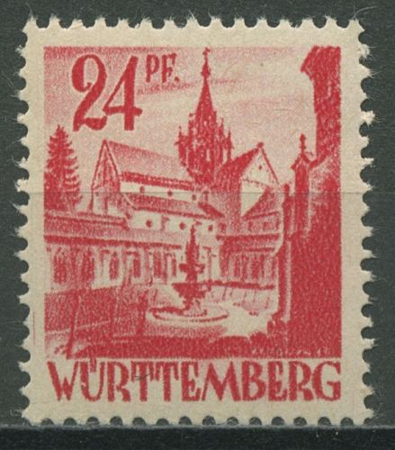Franz. Zone: Württemberg 1947 Kloster Bebenhausen 8 v v II postfrisch