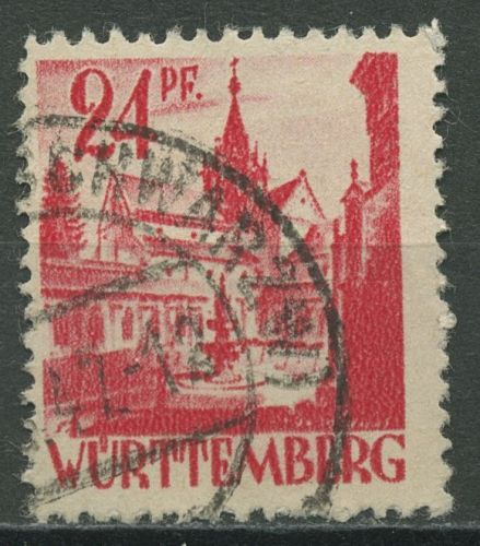 Franz. Zone: Württemberg 1947 Kloster Bebenhausen 8 v v II gestempelt