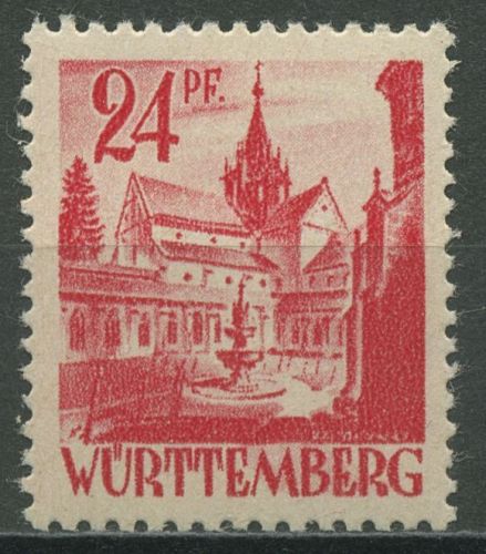 Franz. Zone: Württemberg 1947 Kloster Bebenhausen 8 v v III postfrisch
