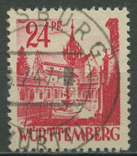 Franz. Zone: Württemberg 1947 Kloster Bebenhausen 8 v v III gestempelt