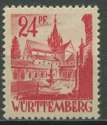 Franz. Zone: Württemberg 1947 Kloster Bebenhausen 8 v w III postfrisch