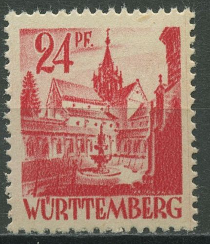 Franz. Zone: Württemberg 1947 Kloster Bebenhausen 8 v w IV postfrisch