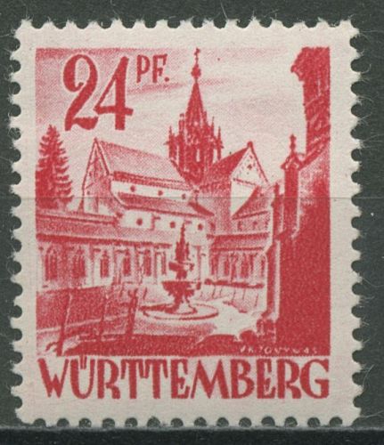 Franz. Zone: Württemberg 1947 Kloster Bebenhausen 8 y v I postfrisch