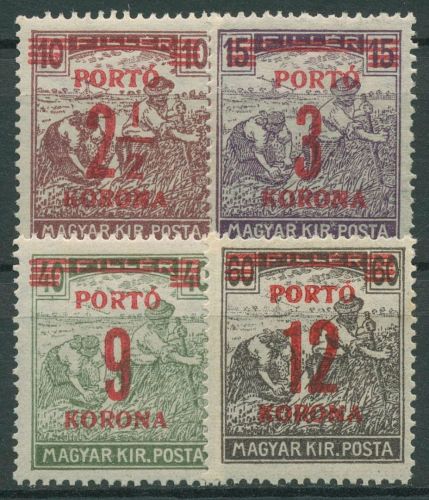 Ungarn 1922 Portomarken Schnitter P 70/73 mit Falz