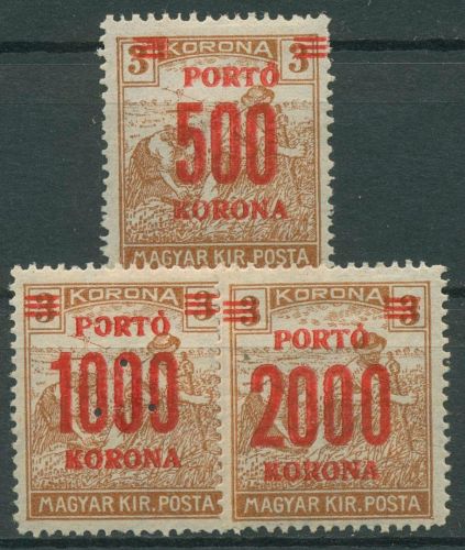 Ungarn 1924 Portomarken Schnitter P 92/94 mit Falz