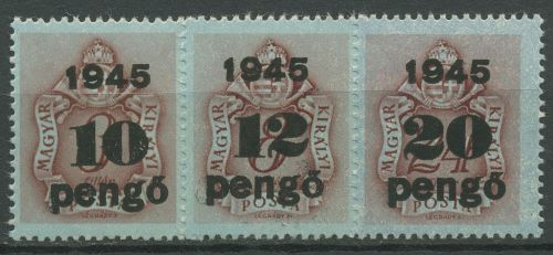 Ungarn 1945 Portomarken Ziffern und Wappen P 160/62 mit Falz
