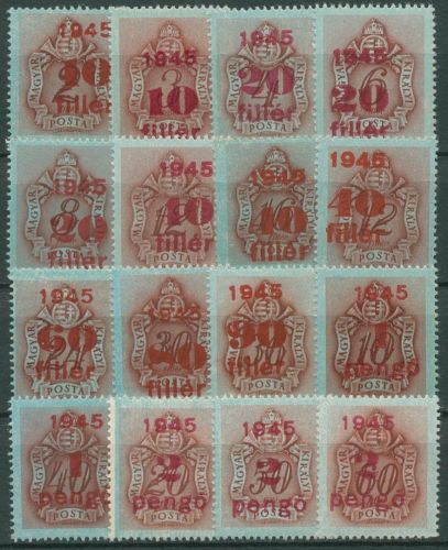 Ungarn 1945 Portomarken Ziffern und Wappen P 163/78 postfrisch