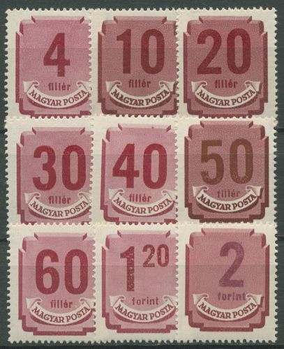 Ungarn 1946 Portomarken Ziffern P 179/87 Y postfrisch
