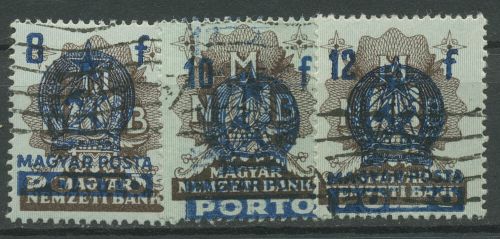 Ungarn 1951 Portomarken Stempelmarken P 188/90 gestempelt