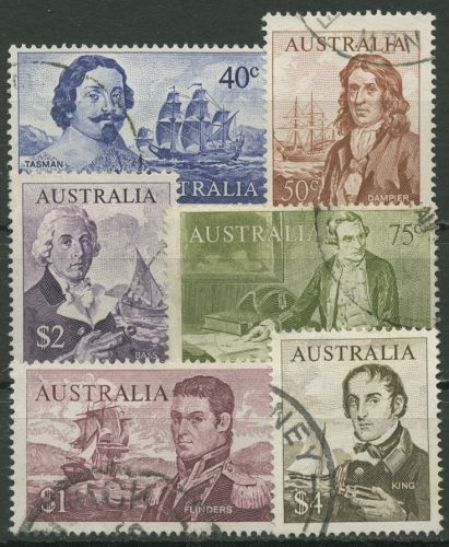 Australien 1966 Bedeutende Seefahrer Cook Flinders Bass 374/79 gestempelt
