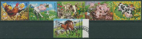Australien 2005 Farmtiere Ziege Huhn Pferd Rind 2492/97 ZD gestempelt (C42559)