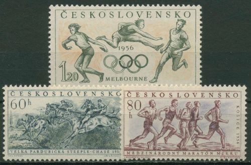 Tschechoslowakei 1956 Olympia Melbourne Marathon 981/83 postfrisch