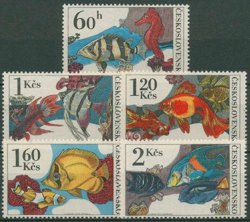 Tschechoslowakei 1975 Zierfische Tigerbarsch Seepferdchen 2260/64 postfrisch