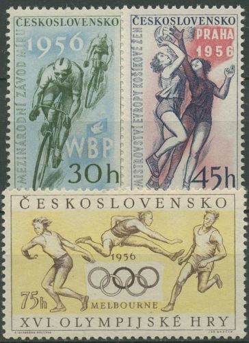 Tschechoslowakei 1956 Olympia Melbourne Radsport Basketball 965/67 postfrisch