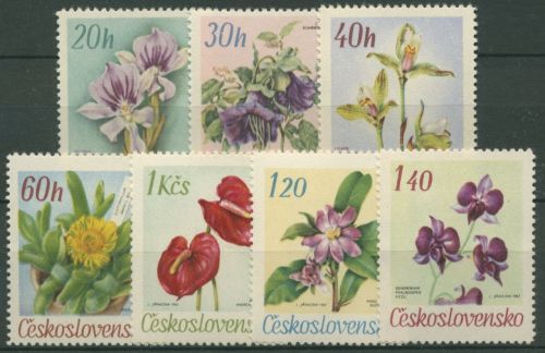 Tschechoslowakei 1967 Blumen: Flamingoblume, Pereskia 1724/30 postfrisch