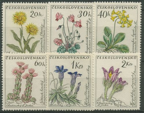 Tschechoslowakei 1960 Blumen Gemswurz Küchenschelle Enzian 1234/39 postfrisch
