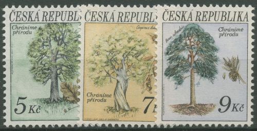 Tschechische Republik 1993 Naturschutz Bäume 23/25 postfrisch