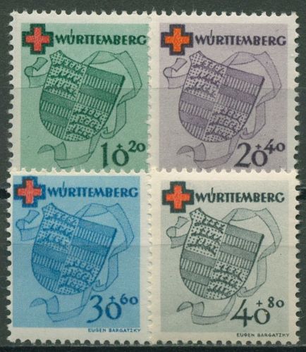 Französische Zone: Württemberg 1949 Deutsches Rotes Kreuz 40/43 A postfrisch