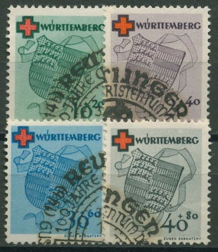 Französische Zone: Württemberg 1949 Deutsches Rotes Kreuz 40/43 A gestempelt