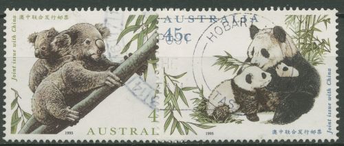 Australien 1995 Freundschaft mit China Koala Panda 1497/98 gestempelt