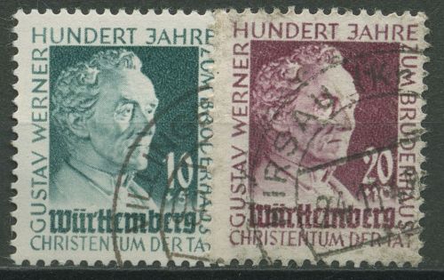 Französische Zone: Württemberg 1949 Gustav-Werner-Stiftung 47/48 gestempelt