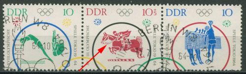 DDR 1964 Olympiade Tokio Plattenfehler 1040 F 41 in W Zd 132 mit Sonderstempel