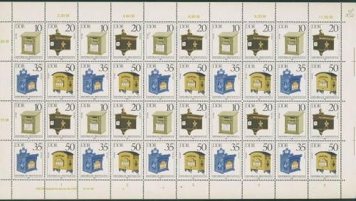 DDR 1985 Historische Briefkästen 2924/27 ZD-Bogen DV 4 postfrisch