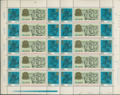 DDR 1967 Meister von Morgen 1320/22 ZD-Bogen DV III postfrisch