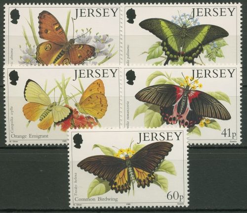 Jersey 1995 Tiere Insekten Schmetterlinge 712/16 postfrisch