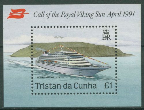 Tristan da Cunha 1991 Schiff Royal Viking Sun Block 23 postfrisch (C42630)