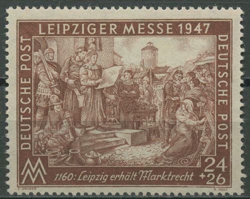 Alliierte Besetzung 1947 Messe WZ Stufen flach fallend 941 I C Z postfrisch