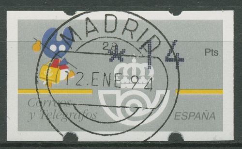 Spanien 1993 ATM Nadeldruck Einzelwert ATM 8.2e mit Nr. gestempelt