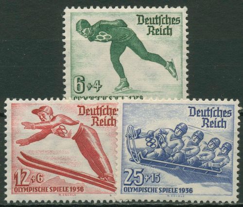 Deutsches Reich 1935 Olympische Winterspiele 600/02 mit Falz