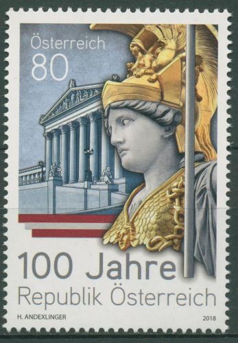 Österreich 2018 Parlamentsgebäude Wien Brunnenfigur 3421 postfrisch