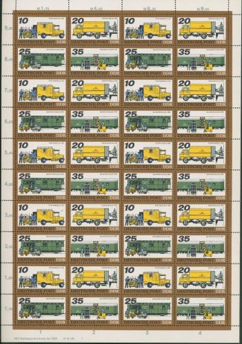DDR 1978 Posttransport früher und heute 2299/02 ZD-Bogen DV 1 postfrisch
