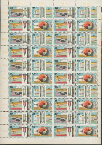 DDR 1980 Geophysik 2557/60 ZD-Bogen DV 1 postfrisch