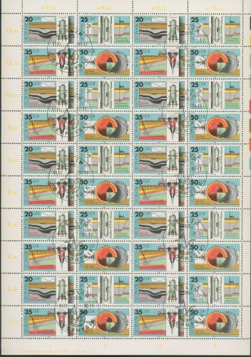 DDR 1980 Geophysik 2557/60 ZD-Bogen DV 1 mit Sonderstempel