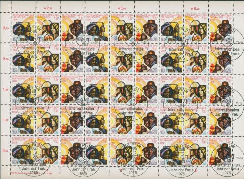 DDR 1975 Internationales Jahr der Frau 2019/21 ZD-Bogen DV 1 mit Sonderstempel